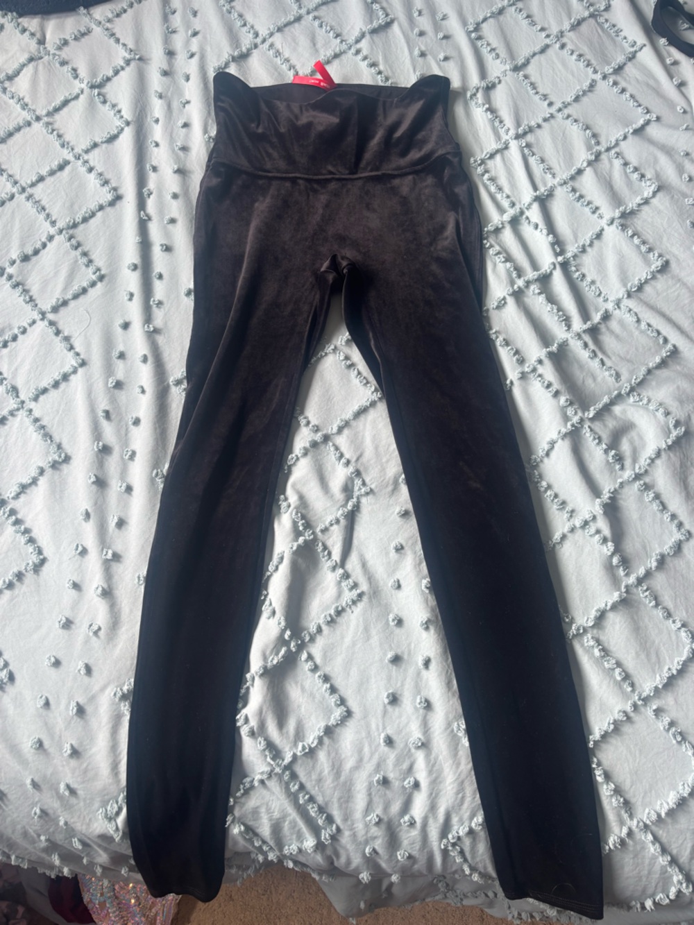 SPANX Black Seamless Shaping Velvet Leggings